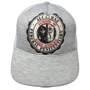 SNCO Alcatraz School of Hard Knocks Trucker Hat Gray White OSFM Mesh Snapback